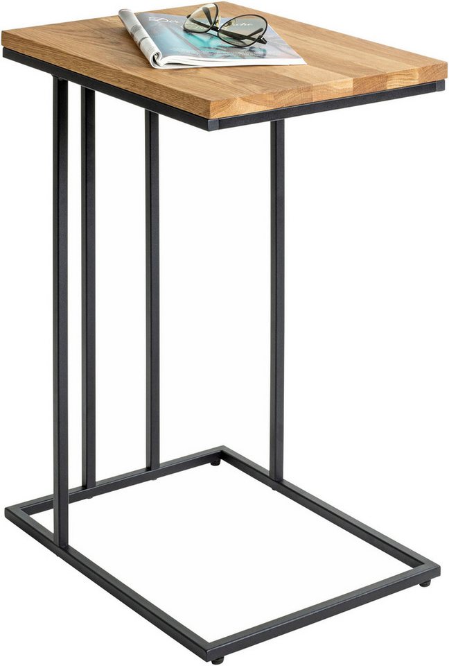 HAKU Beistelltisch Sofatisch, Wohnzimmertisch (1-St), rechteckig - aus Massivholz Braun B/T/H 35/46/68 cm – Bild 4 von 5