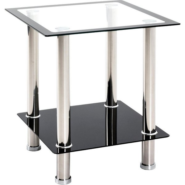 HAKU Beistelltisch Sofatisch, Wohnzimmertisch (1-St), quadratisch - aus Edelstahl Silber B/T/H 40/40/46 cm
