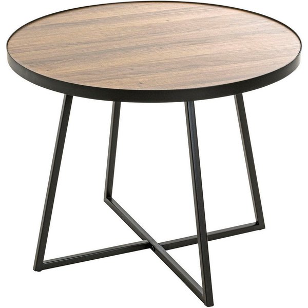 HAKU Beistelltisch Sofatisch, Wohnzimmertisch (1-St), rund - aus MDF Braun - Ø/H 60/48 cm