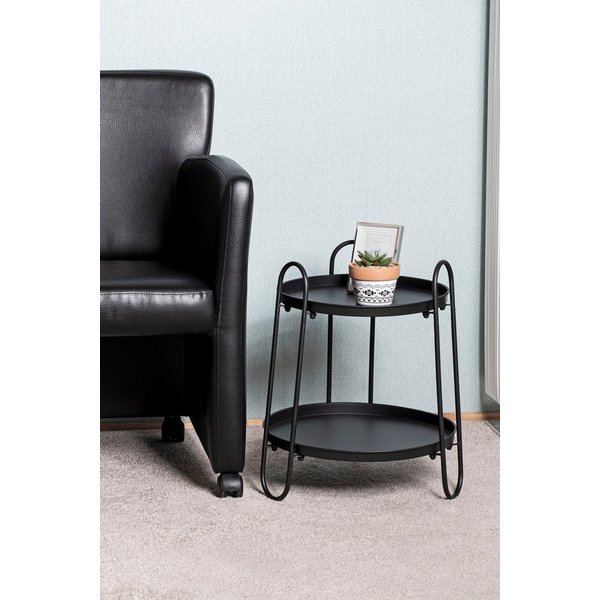 HAKU Beistelltisch Sofatisch, Wohnzimmertisch (1-St), rund - aus Metall Schwarz - Ø/H 43/50 cm