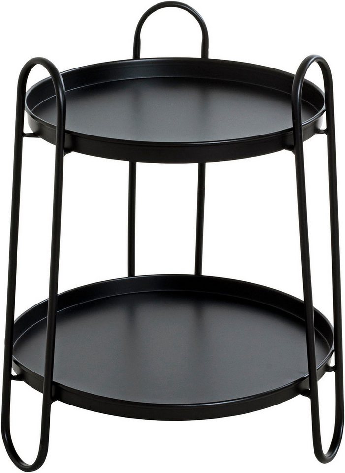 HAKU Beistelltisch Sofatisch, Wohnzimmertisch (1-St), rund - aus Metall Schwarz - Ø/H 43/50 cm – Bild 2 von 5