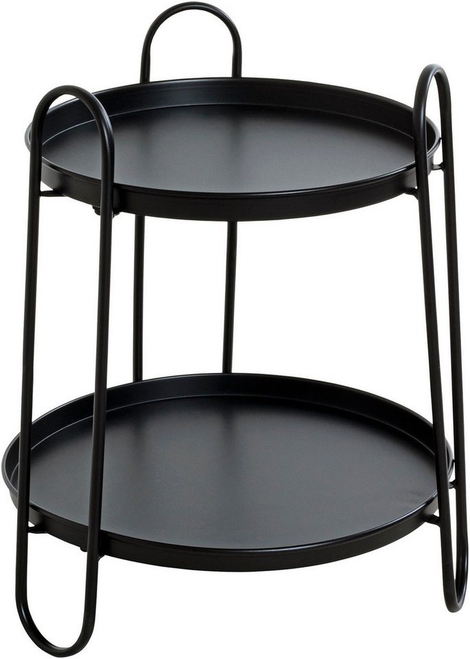 HAKU Beistelltisch Sofatisch, Wohnzimmertisch (1-St), rund - aus Metall Schwarz - Ø/H 43/50 cm – Bild 3 von 5