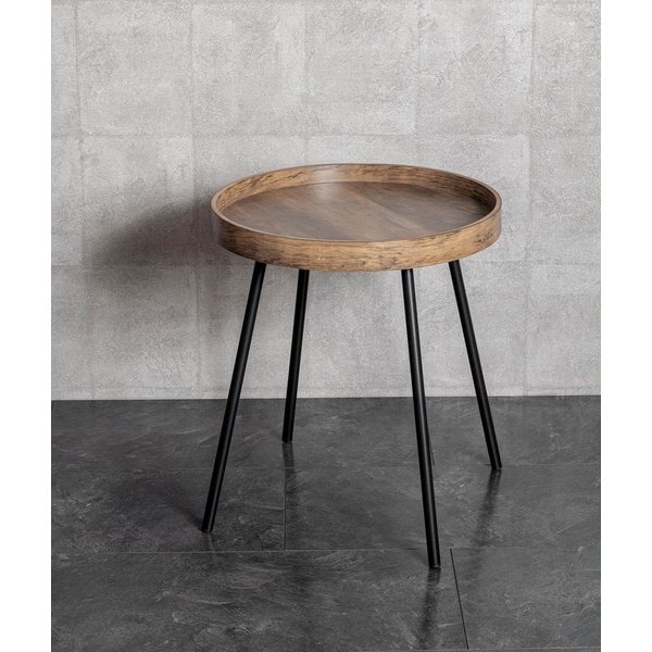 HAKU Beistelltisch Sofatisch, Wohnzimmertisch (1-St), rund - aus MDF Braun - Ø/H 40/45 cm