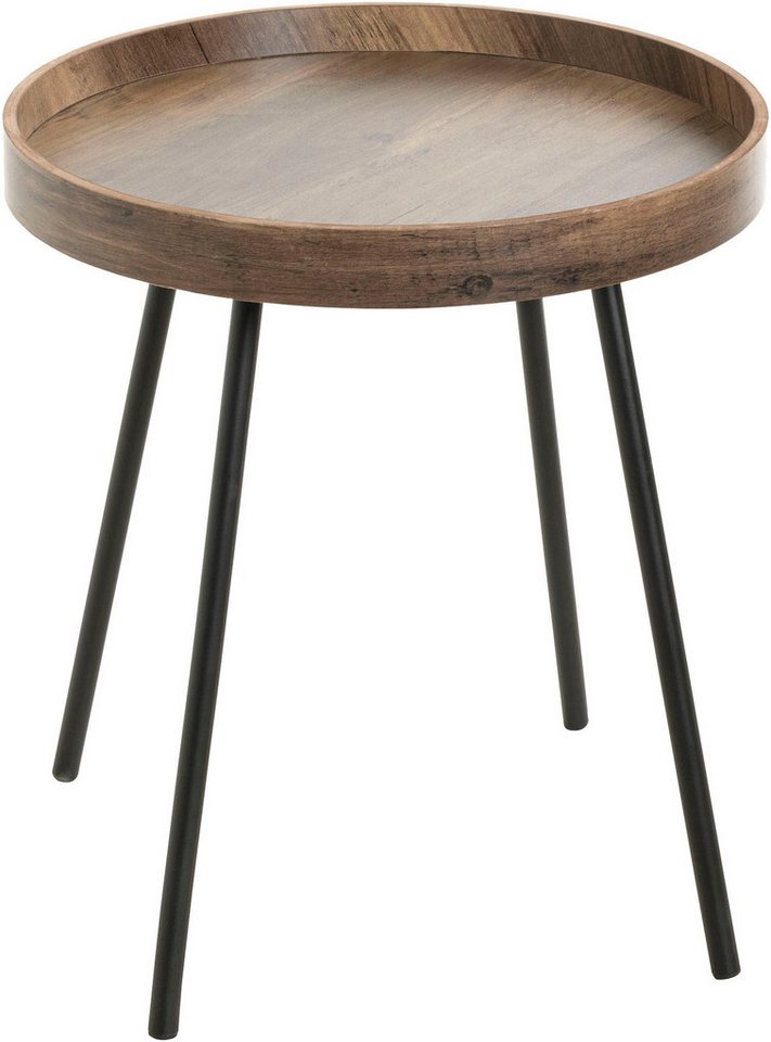 HAKU Beistelltisch Sofatisch, Wohnzimmertisch (1-St), rund - aus MDF Braun - Ø/H 40/45 cm – Bild 2 von 5