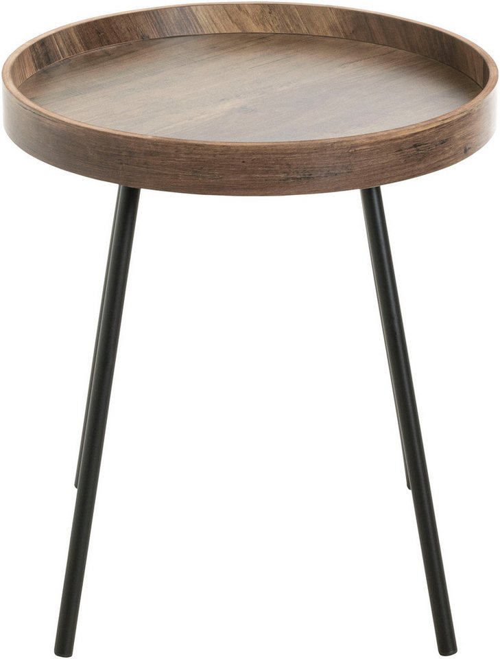 HAKU Beistelltisch Sofatisch, Wohnzimmertisch (1-St), rund - aus MDF Braun - Ø/H 40/45 cm – Bild 3 von 5