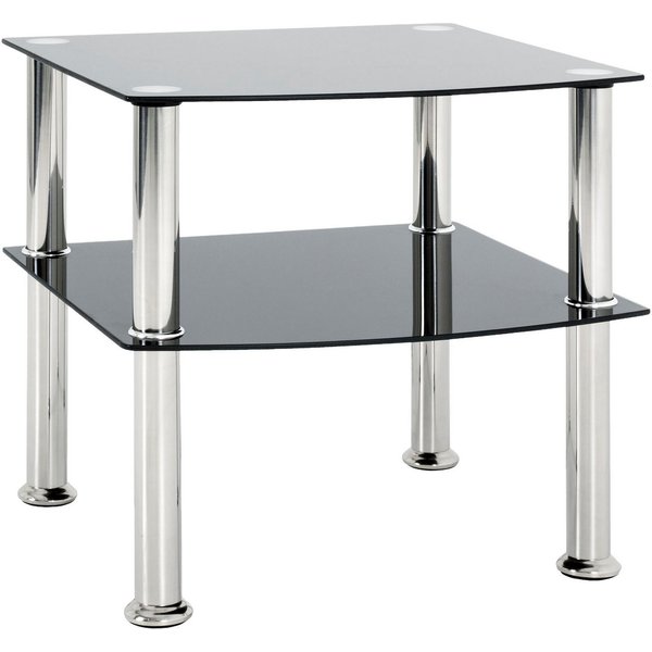 HAKU Beistelltisch Sofatisch, Wohnzimmertisch (1-St), quadratisch - aus Edelstahl Silber B/T/H 45/45/44 cm