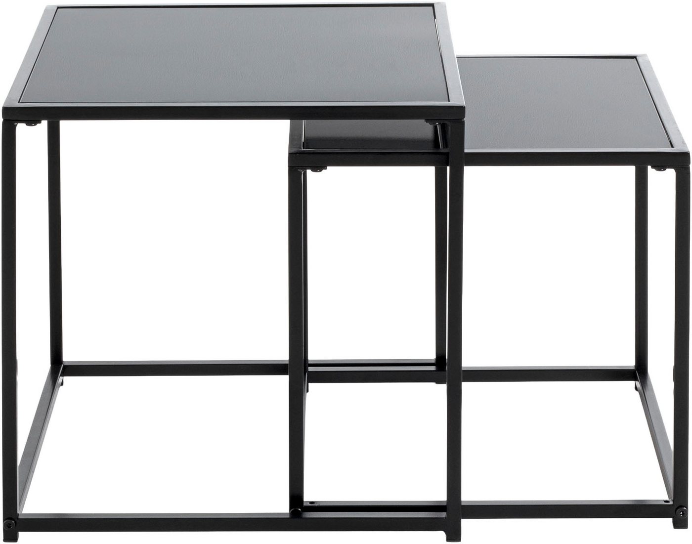 HAKU Beistelltisch Sofatisch, Wohnzimmertisch (Set, 2-St., 2er Set), quadratisch - aus Metall Schwarz B/T/H 35/35/35 und 40/40/40 cm – Bild 4 von 5