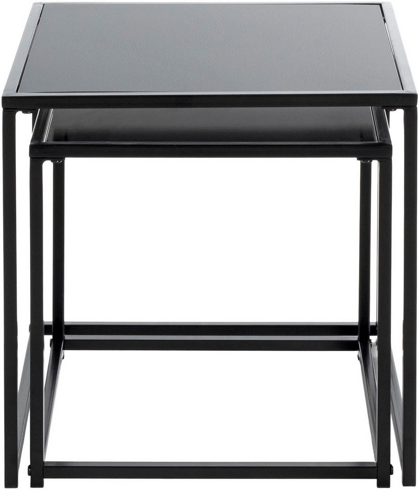 HAKU Beistelltisch Sofatisch, Wohnzimmertisch (Set, 2-St., 2er Set), quadratisch - aus Metall Schwarz B/T/H 35/35/35 und 40/40/40 cm – Bild 5 von 5