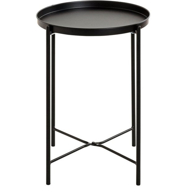 HAKU Beistelltisch Sofatisch, Wohnzimmertisch (1-St), rund - aus Metall Schwarz - Ø/H 39/50 cm