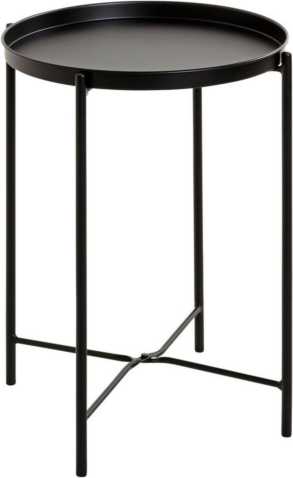 HAKU Beistelltisch Sofatisch, Wohnzimmertisch (1-St), rund - aus Metall Schwarz - Ø/H 39/50 cm – Bild 3 von 5