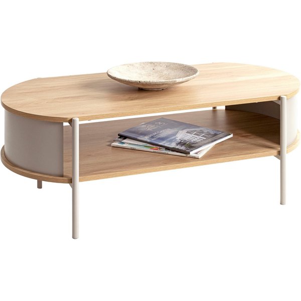 HAKU Couchtisch Sofatisch, Wohnzimmertisch (1-St), oval - aus MDF Braun B/T/H 100/54/37 cm