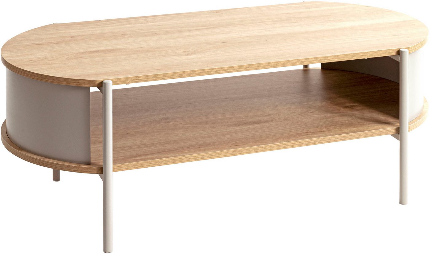 HAKU Couchtisch Sofatisch, Wohnzimmertisch (1-St), oval - aus MDF Braun B/T/H 100/54/37 cm – Bild 4 von 5