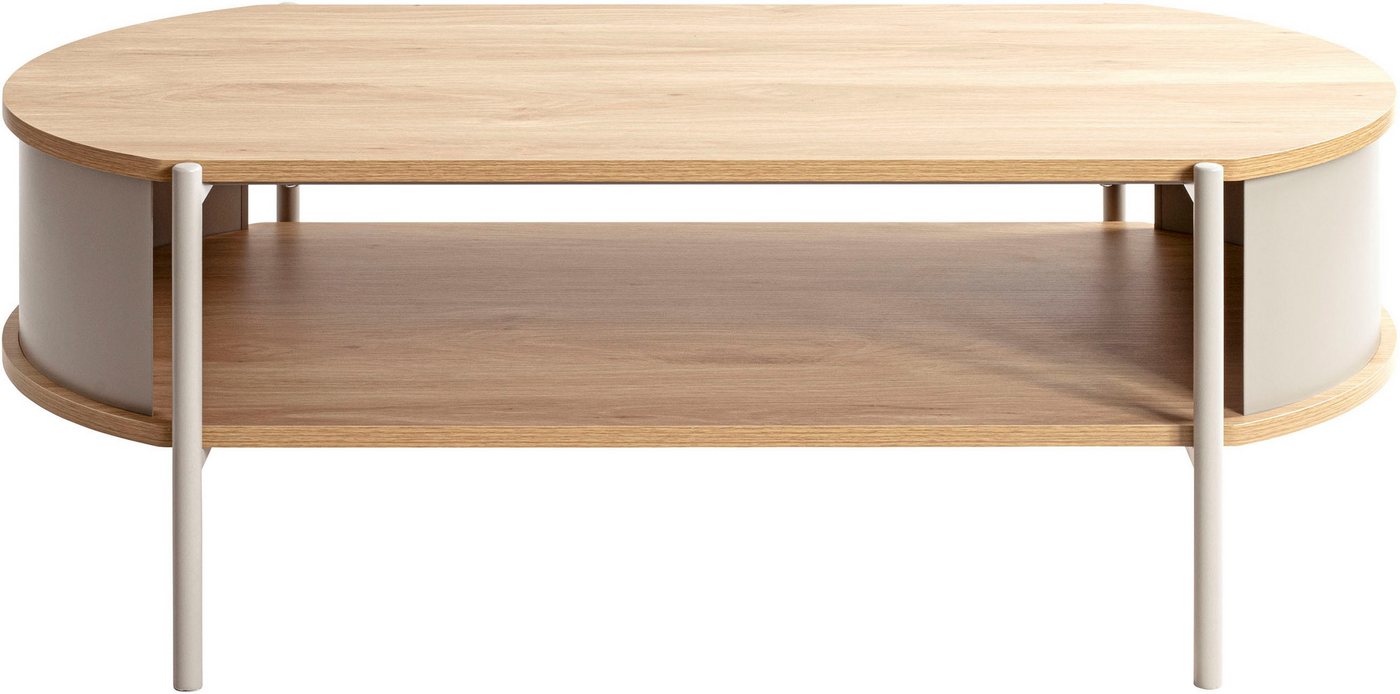 HAKU Couchtisch Sofatisch, Wohnzimmertisch (1-St), oval - aus MDF Braun B/T/H 100/54/37 cm – Bild 5 von 5