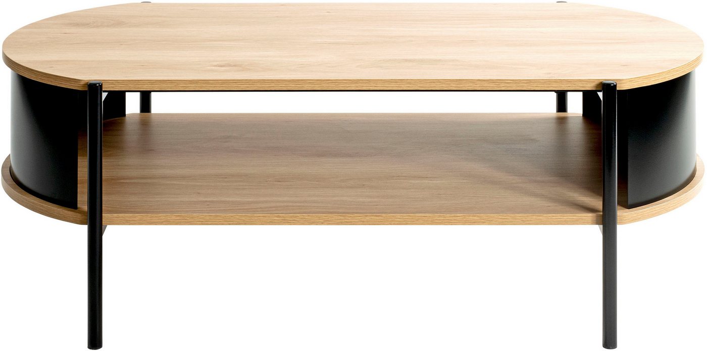 HAKU Couchtisch Sofatisch, Wohnzimmertisch (1-St), oval - aus MDF Braun B/T/H 100/54/37 cm – Bild 5 von 5
