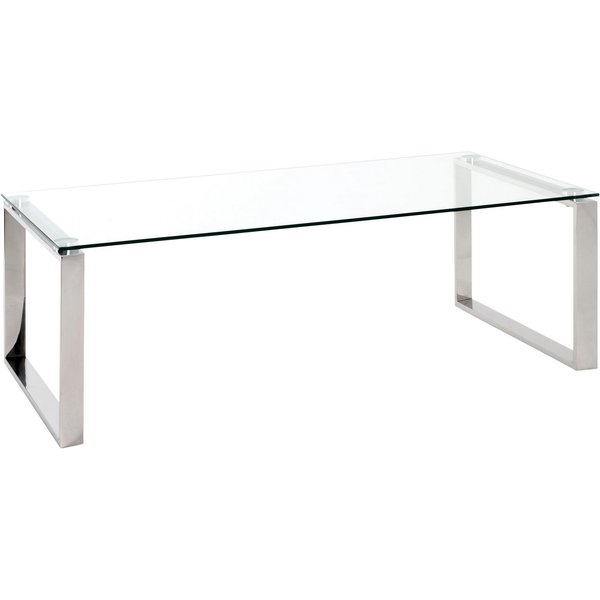 HAKU Couchtisch Sofatisch, Wohnzimmertisch (1-St), rechteckig - aus Metall Silber B/T/H 120/60/40 cm