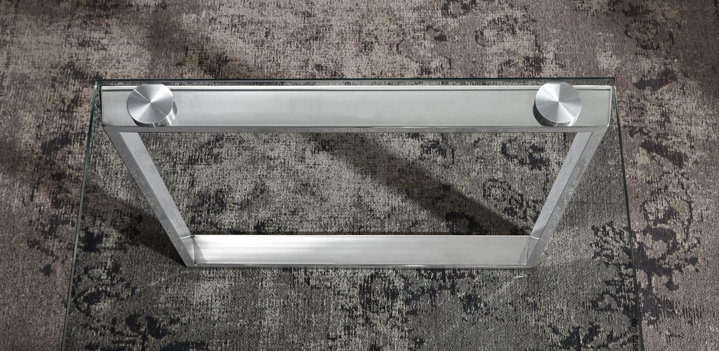 HAKU Couchtisch Sofatisch, Wohnzimmertisch (1-St), rechteckig - aus Metall Silber B/T/H 120/60/40 cm – Bild 3 von 5