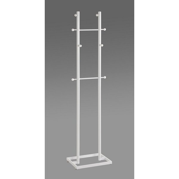 HAKU Garderobenständer Kleiderständer, Standgarderobe, freiform - aus Metall Weiß - B/T/H 45/34/175 cm