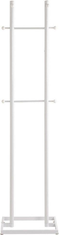 HAKU Garderobenständer Kleiderständer, Standgarderobe, freiform - aus Metall Weiß - B/T/H 45/34/175 cm – Bild 2 von 5