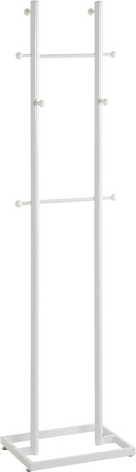 HAKU Garderobenständer Kleiderständer, Standgarderobe, freiform - aus Metall Weiß - B/T/H 45/34/175 cm – Bild 4 von 5