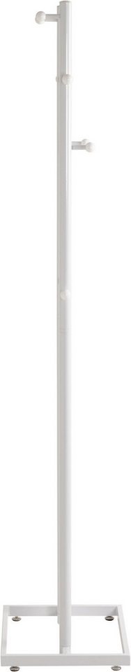 HAKU Garderobenständer Kleiderständer, Standgarderobe, freiform - aus Metall Weiß - B/T/H 45/34/175 cm – Bild 5 von 5