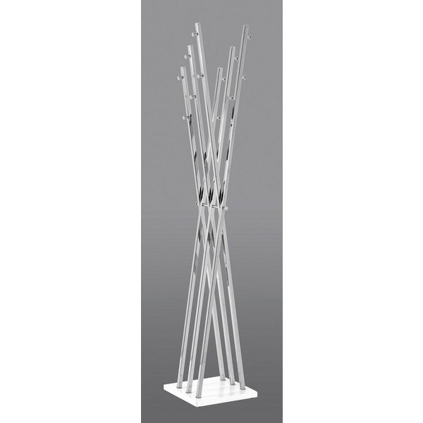 HAKU Garderobenständer Kleiderständer, Standgarderobe, quadratisch - aus Metall Silber - B/T/H 35/35/186 cm