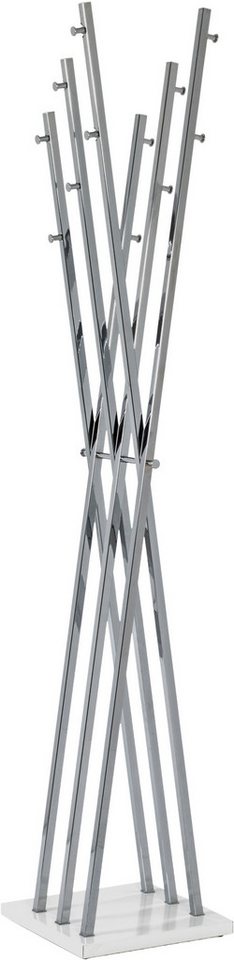 HAKU Garderobenständer Kleiderständer, Standgarderobe, quadratisch - aus Metall Silber - B/T/H 35/35/186 cm – Bild 2 von 5