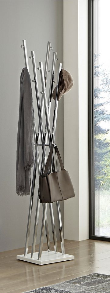 HAKU Garderobenständer Kleiderständer, Standgarderobe, quadratisch - aus Metall Silber - B/T/H 35/35/186 cm – Bild 5 von 5