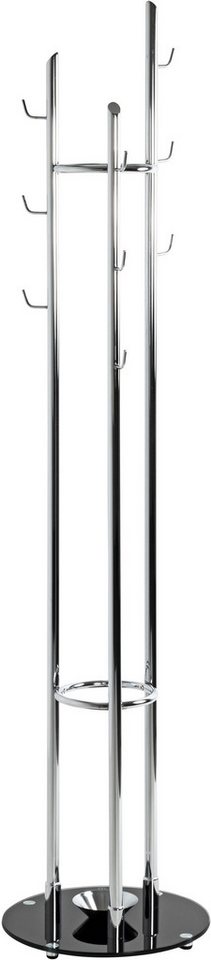 HAKU Garderobenständer Kleiderständer, Standgarderobe, quadratisch - aus Metall Silber - Ø/H 40/183 cm – Bild 2 von 5