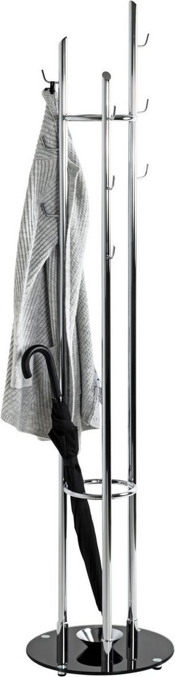 HAKU Garderobenständer Kleiderständer, Standgarderobe, quadratisch - aus Metall Silber - Ø/H 40/183 cm – Bild 3 von 5