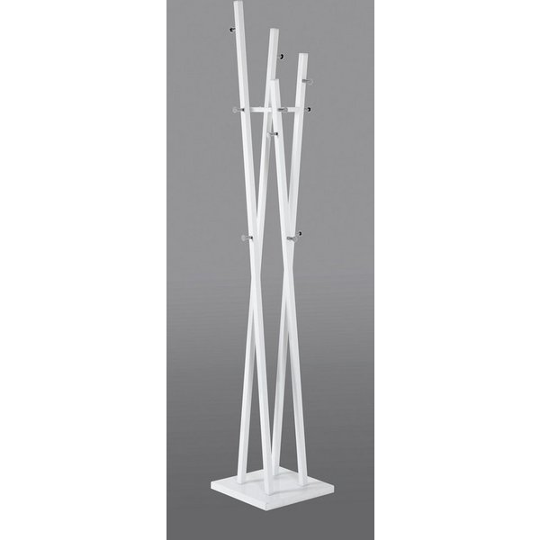 HAKU Garderobenständer Kleiderständer, Standgarderobe, quadratisch - aus Metall Weiß - B/T/H 35/35/192 cm