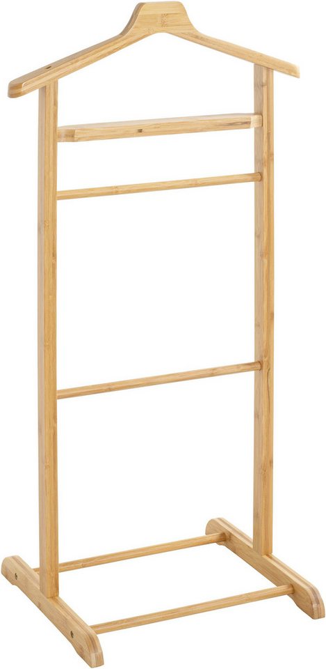 HAKU Herrendiener Anzugständer, Dressboy, Kleiderboy, Kleiderbutler, Stiller Diener, (1 St), freiform - aus Bambus natur -B/T/H 48/36/97 cm – Bild 3 von 5
