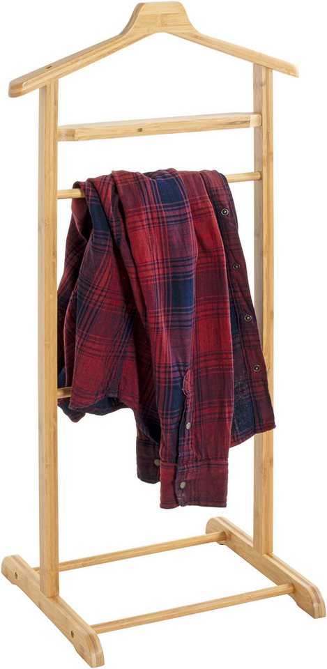 HAKU Herrendiener Anzugständer, Dressboy, Kleiderboy, Kleiderbutler, Stiller Diener, (1 St), freiform - aus Bambus natur -B/T/H 48/36/97 cm – Bild 4 von 5