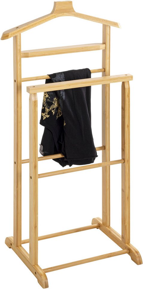 HAKU Herrendiener Anzugständer, Dressboy, Kleiderboy, Kleiderbutler, Stiller Diener, (1 St), freiform - aus Bambus natur -B/T/H 48/35/96 cm – Bild 3 von 5