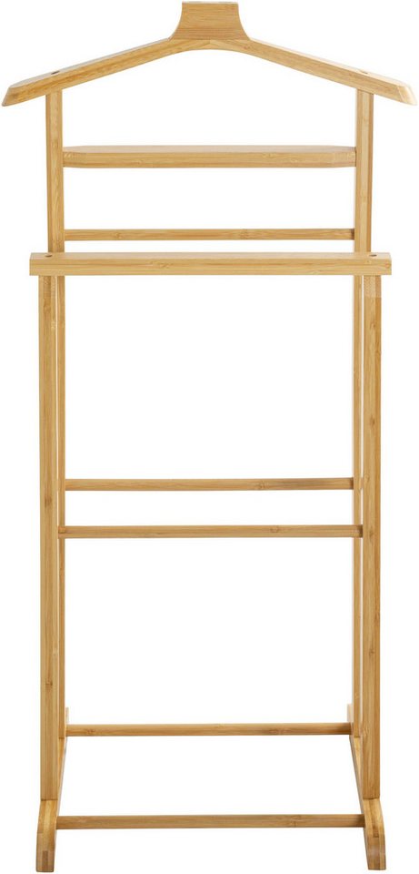 HAKU Herrendiener Anzugständer, Dressboy, Kleiderboy, Kleiderbutler, Stiller Diener, (1 St), freiform - aus Bambus natur -B/T/H 48/35/96 cm – Bild 4 von 5