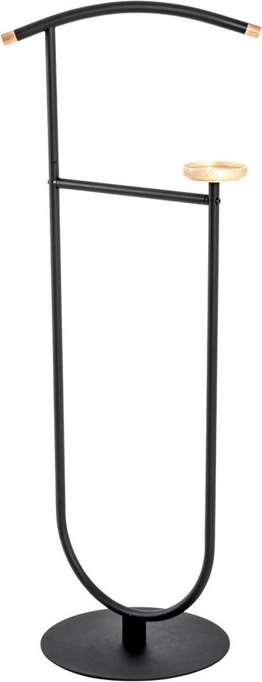 HAKU Herrendiener Anzugständer, Dressboy, Kleiderboy, Kleiderbutler, Stiller Diener, (1 St), freiform - aus Metall buche, schwarz -B/T/H 45/34/115 cm – Bild 2 von 5