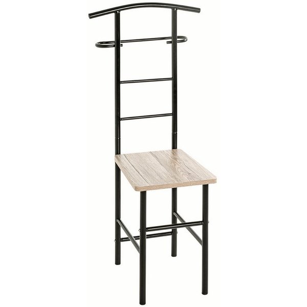 HAKU Herrendiener Herrendiener eiche, schwarz-Kleiderständer, Metall-B 46xH 109xT46 cm, (1xHerrendiener, Stummer Diener - Herrenständer), Herrendiener aus Metal