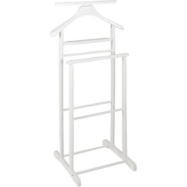 HAKU Herrendiener Herrendiener weiß - Kleiderständer, Massivholz - B 47xH102xT 36 cm, (1 Stück), Herrendiener aus Massivholz, Stiller Diener, Stummer Diener