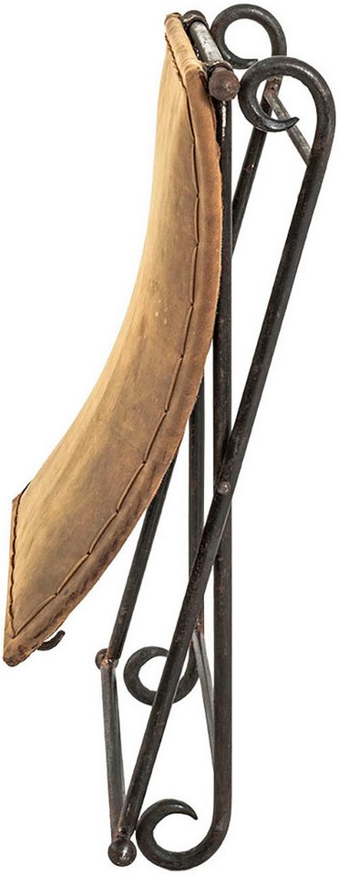 HAKU Hocker Pouf, Schemel, Stockerl, rechteckig - aus Leder Braun - B/T/H 58/50/49 cm – Bild 3 von 5