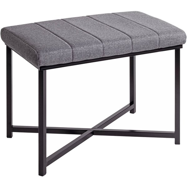 HAKU Hockerbank Flurbank, Garderobenbank, Sitzbank (1 St), rechteckig - aus Metall Schwarz - B/T/H 59/39/46 cm