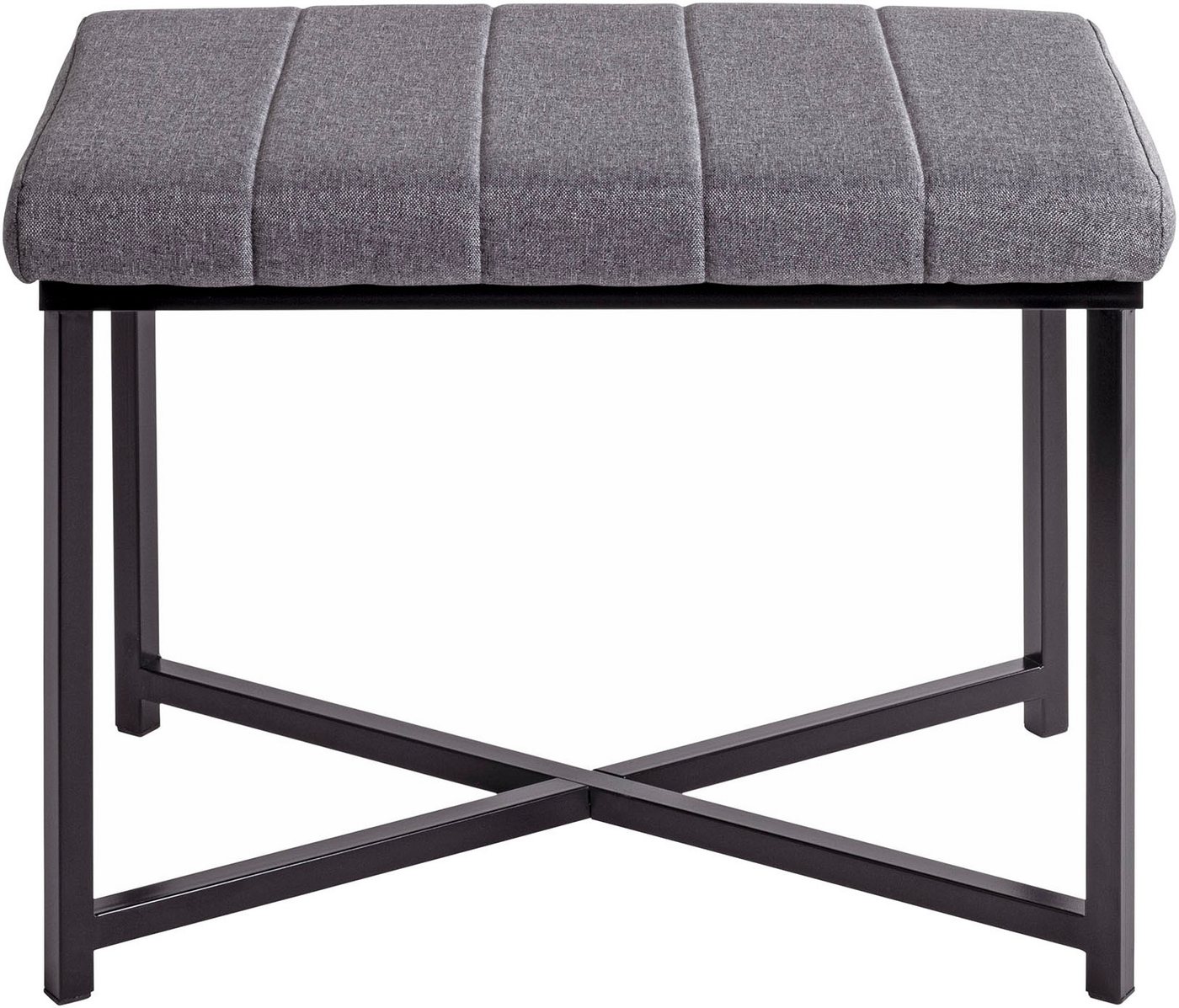 HAKU Hockerbank Flurbank, Garderobenbank, Sitzbank (1 St), rechteckig - aus Metall Schwarz - B/T/H 59/39/46 cm – Bild 5 von 5