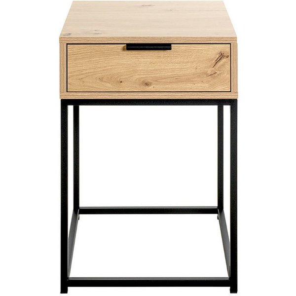 HAKU Konsolentisch Konsole - eiche-schwarz - Metall, Spanplatte - H. 60cm - Ablagetisch (1xKonsole, Beistelltisch - Schminktisch), Wandregal - Ablage - Konsolen