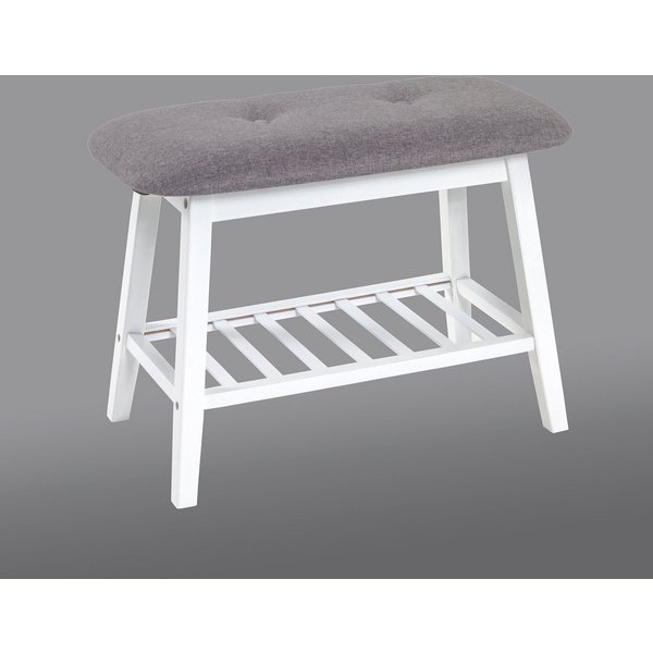 HAKU Schuhbank Flurbank, Garderobenbank, Sitzbank, rechteckig - aus Textil Grau - B/T/H 60/30/44 cm