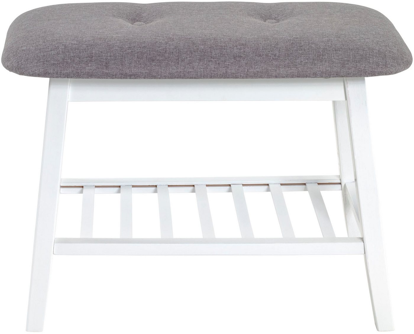 HAKU Schuhbank Flurbank, Garderobenbank, Sitzbank, rechteckig - aus Textil Grau - B/T/H 60/30/44 cm – Bild 2 von 5