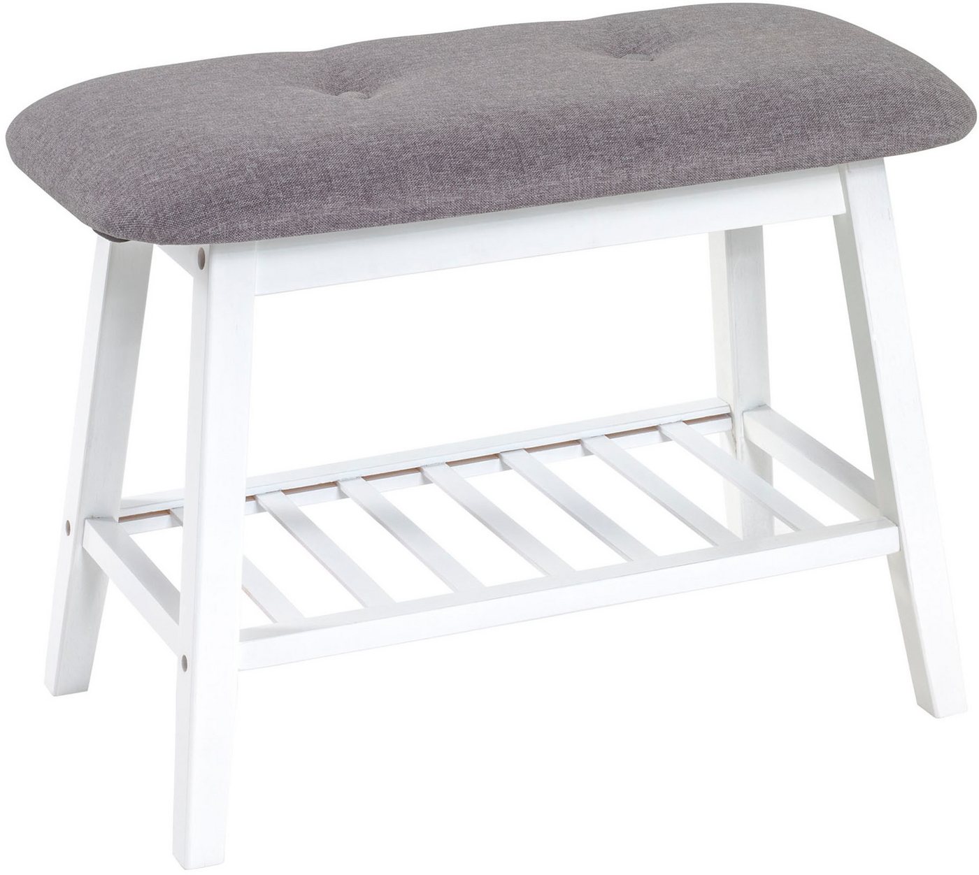 HAKU Schuhbank Flurbank, Garderobenbank, Sitzbank, rechteckig - aus Textil Grau - B/T/H 60/30/44 cm – Bild 3 von 5