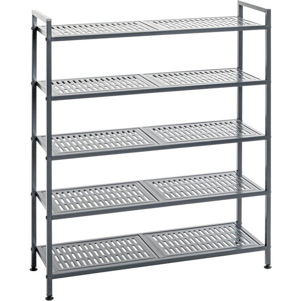 HAKU Schuhregal Schuhaufbewahrung, 1-tlg., rechteckig - aus Metall Anthrazit - B/T/H 73/25/90 cm