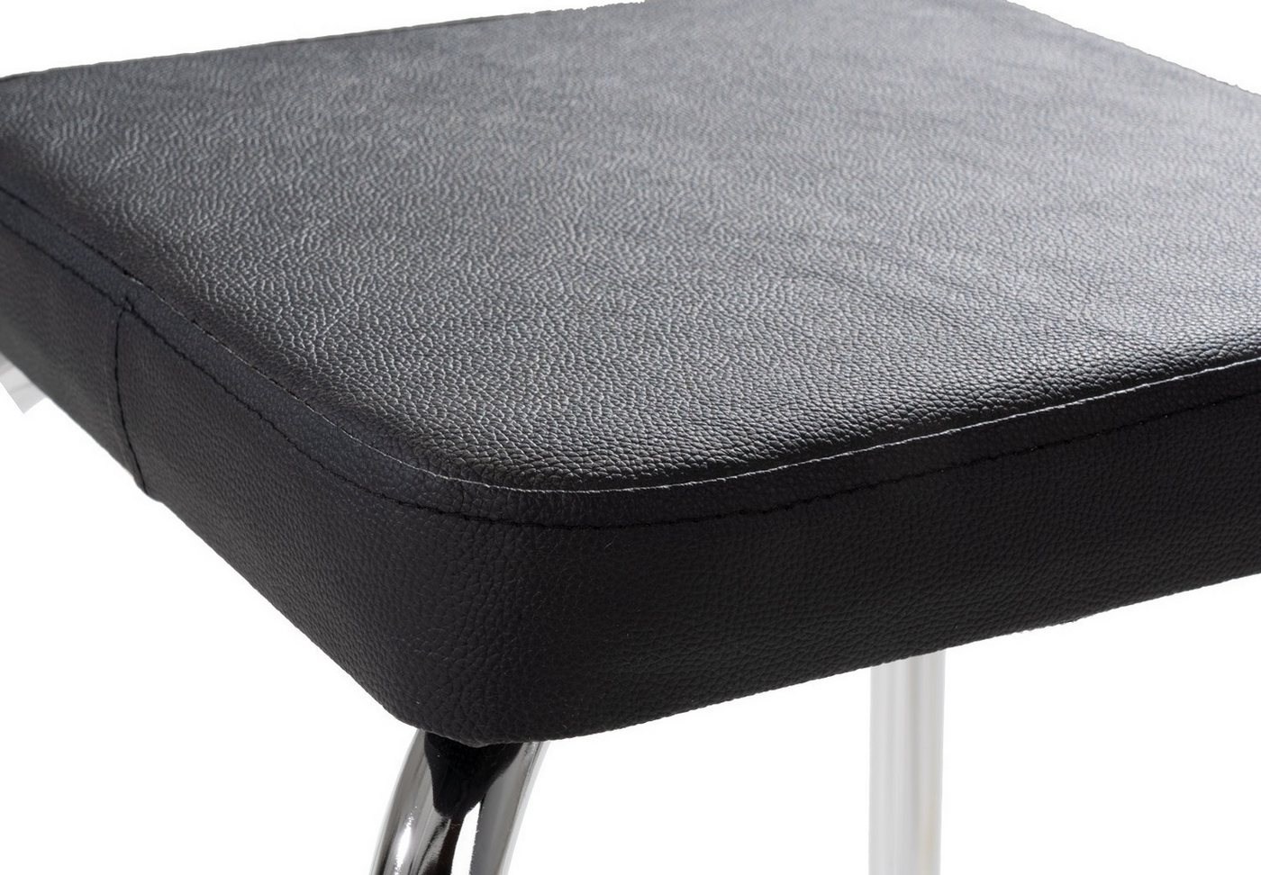 HAKU Sitzhocker Stapelhocker, B 36 cm, T 36 cm, H 47 cm (2 St), Schwarz, stapelbar, Chromgestell – Bild 5 von 5