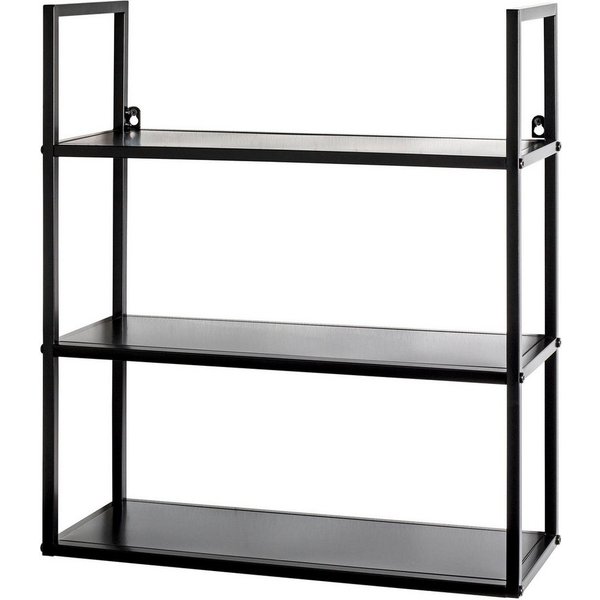 HAKU Wandregal Hängeregal, Wandboard, rechteckig - aus Metall Schwarz - B/T/H 50/20/58 cm