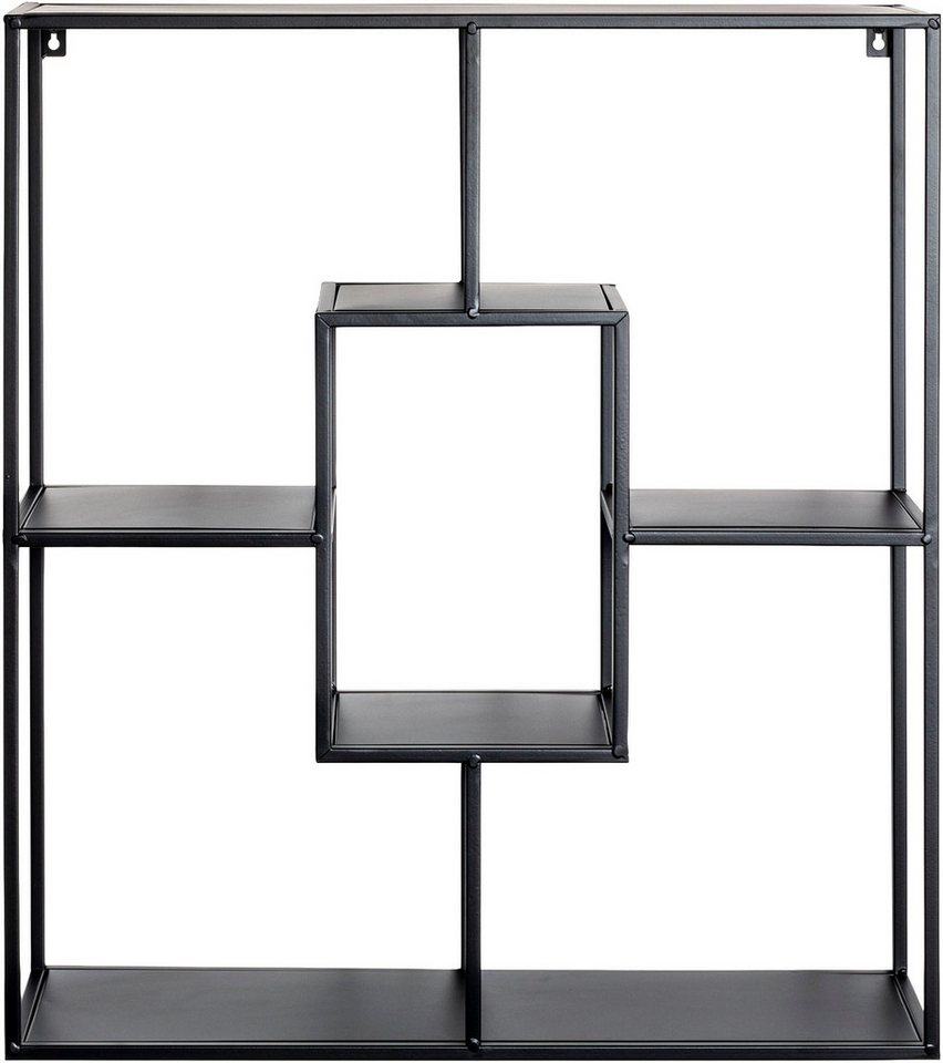 HAKU Wandregal Hängeregal, Wandboard, quadratisch - aus Metall Schwarz - B/T/H 60/18/70 cm – Bild 3 von 5