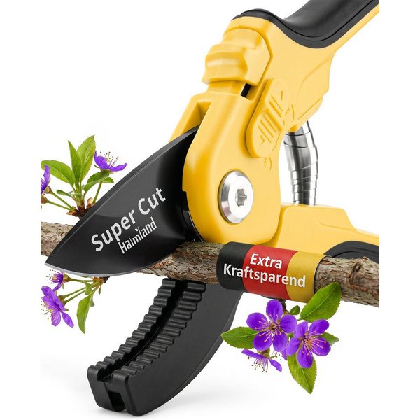 halmland Gartenschere Profi Amboss-Gartenschere – kraftsparend Äste bis 20 mm schneiden