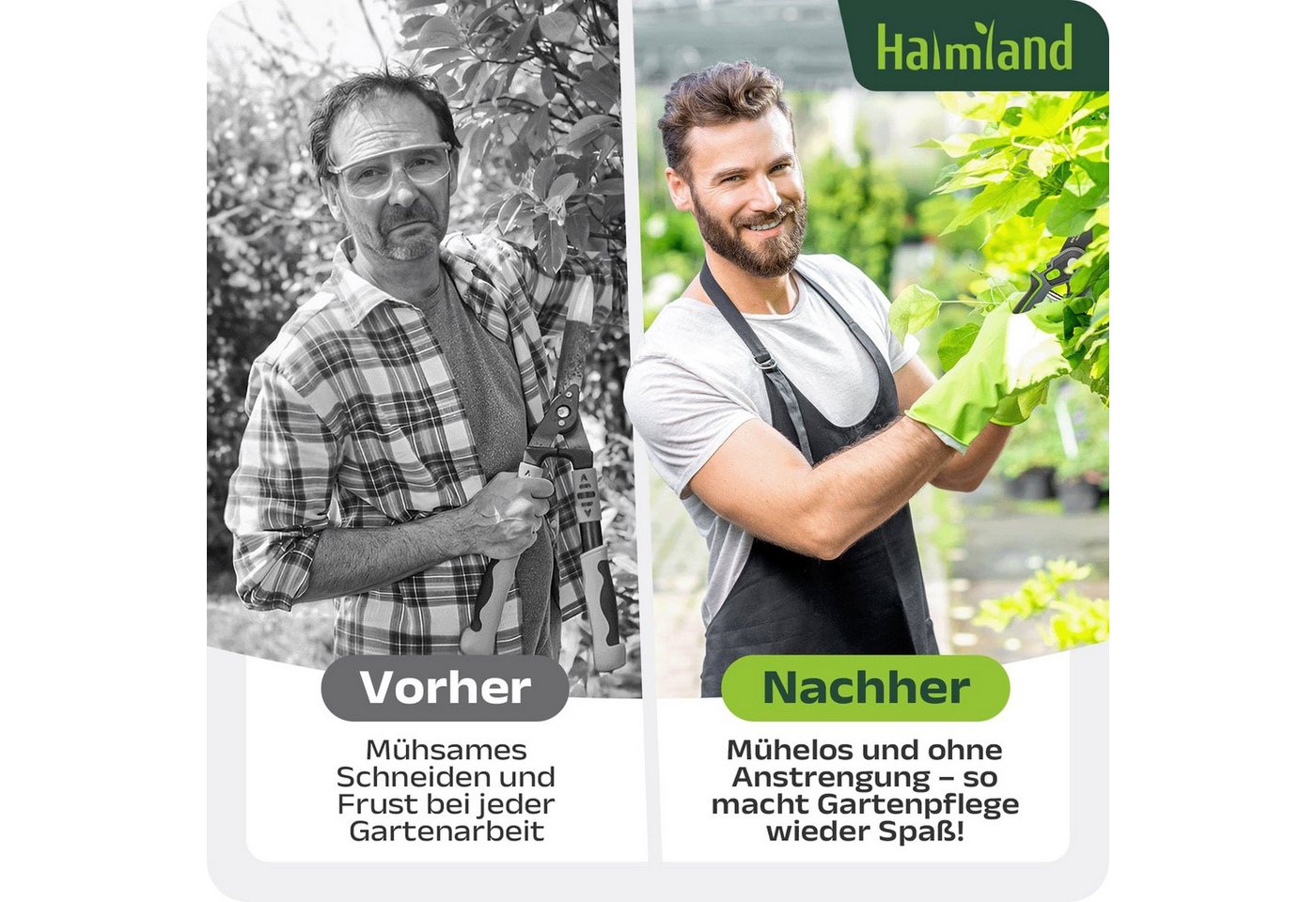 halmland Gartenschere Profi-Gartenschere Bypass SK5 Stahlklinge grün scharf – Bild 5 von 5